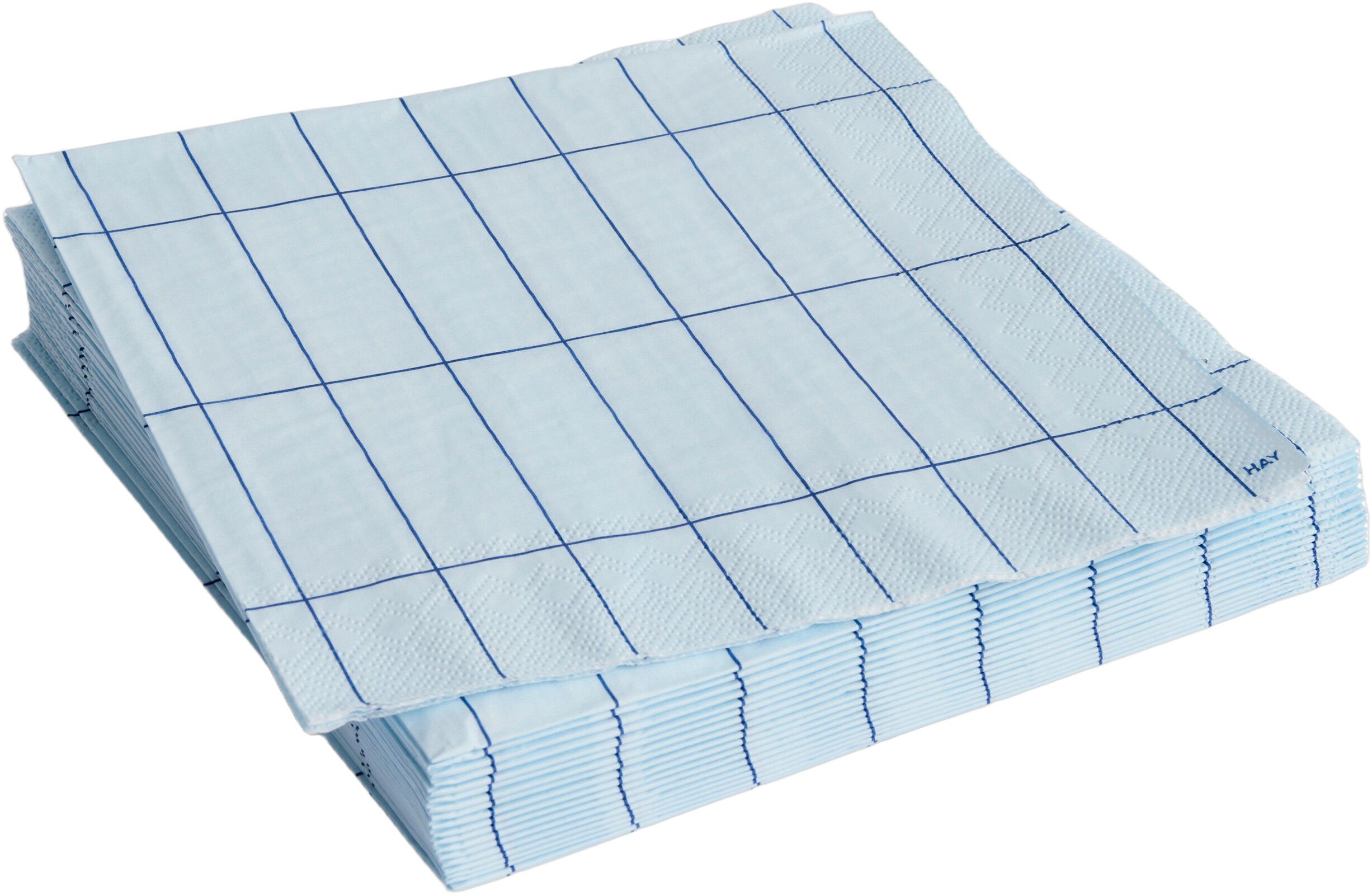 Pattern Napkins-Set of 20 Dinner-Light blue and blue grid