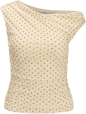 JXELVIRA MESH DRAPY TOP WVN LN
