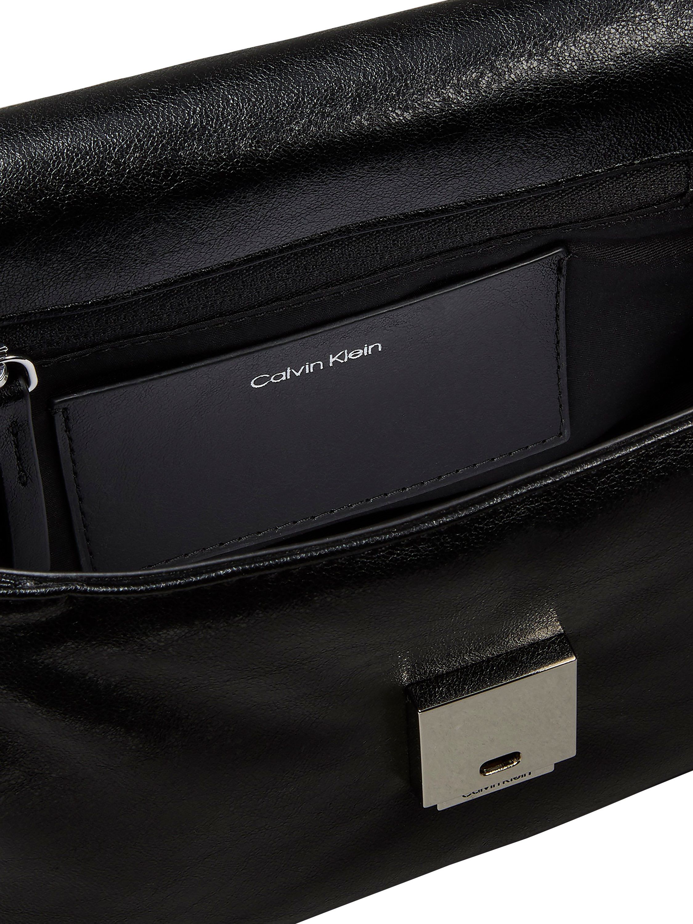 Padded Emblem Hardware Crossbody Bag