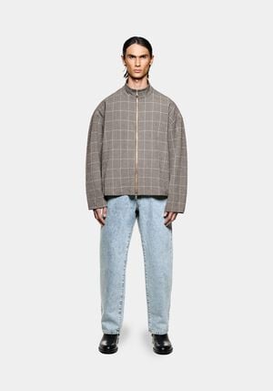 SEERSUCKER CHECK TRACK JACKET