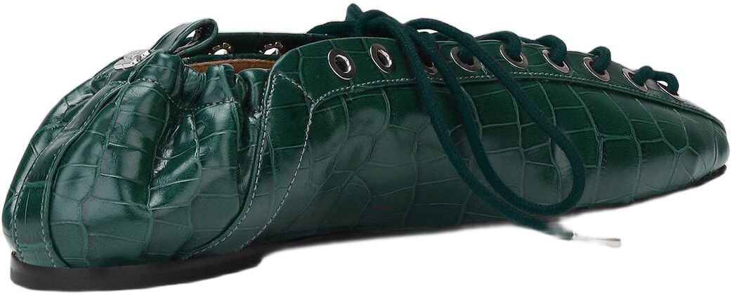 Eyelets Lace Up Ballerina Denim Pri