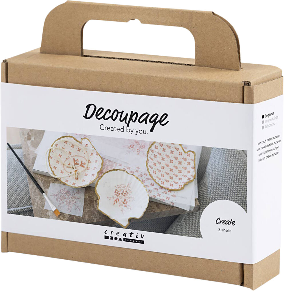 Mini DIY Kit Decoupage, Muslingeskaller