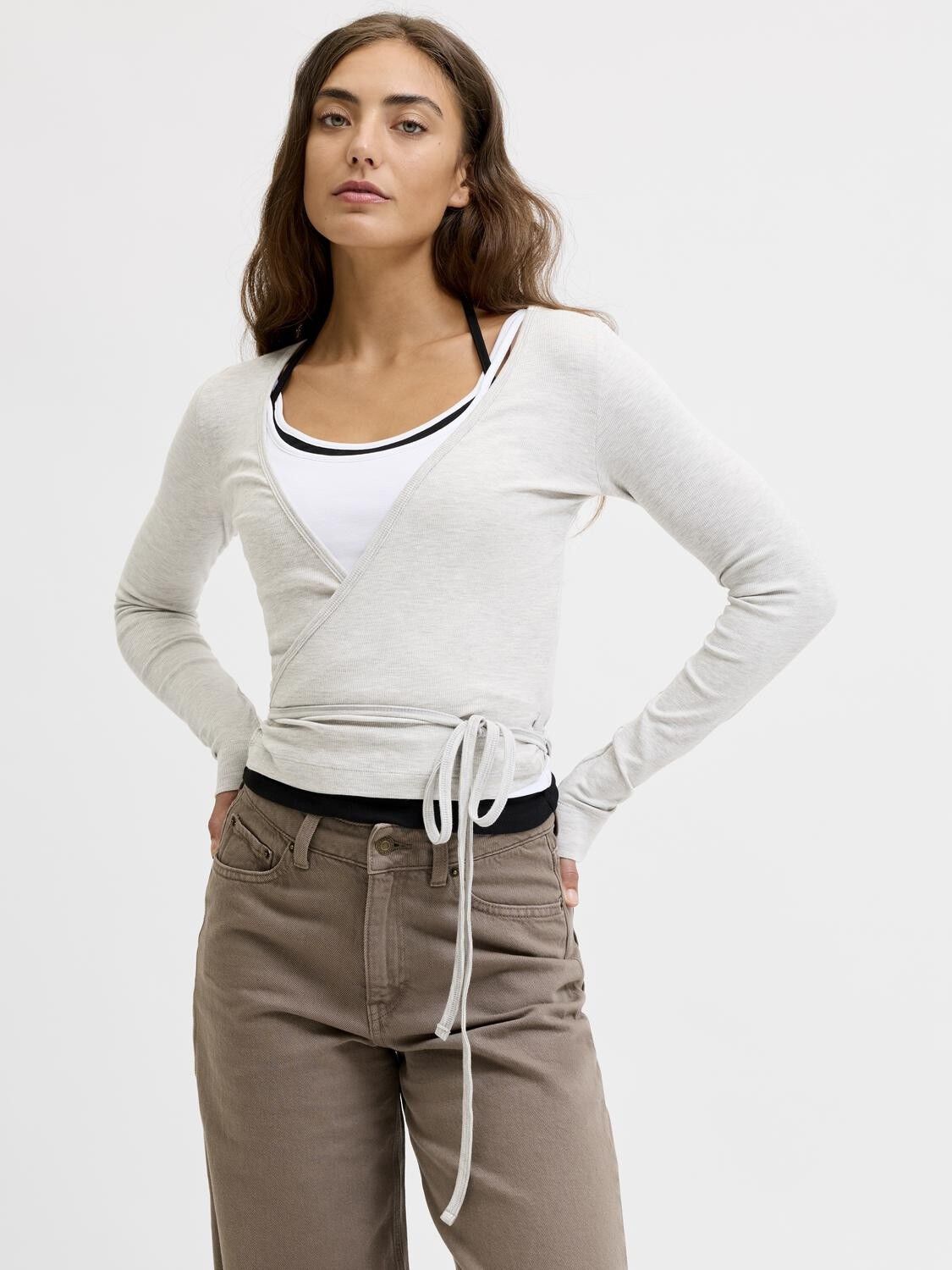 Jxnoelle Rib Wrap Cardigan Jrs