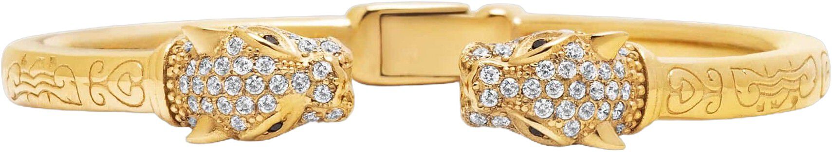 Men's Gold Plated CZ Panther Bangle