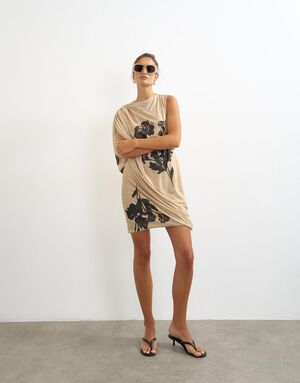 TSOLENA SL MESH DRAPED MINI DRESS J