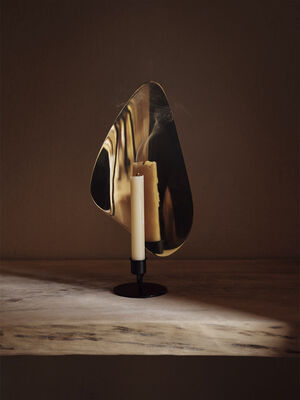 Flambeau Candle Holder, Table - H30 / Black / Polished brass