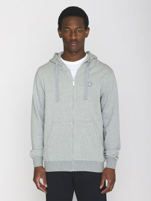 ASK regular zip hood kangaroo badge sweat - GOTS/Vegan