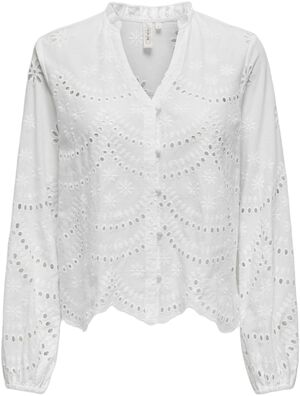 ONLBINE LALISA LS V-NECK EMB TOP WV