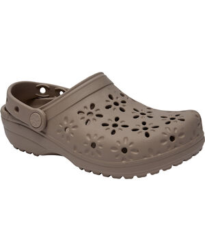 Classic Floral Cut Out Clog Taupe