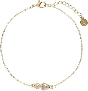 Bracelet 2 heart stones