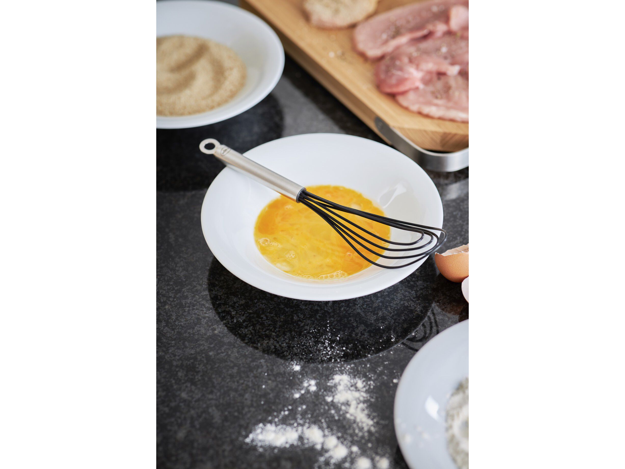 Piskeris fladt 27 cm St&aring;l/Silikone