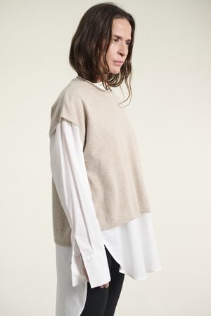 Kumo cashmere &aelig;rmel&oslash;s bluse