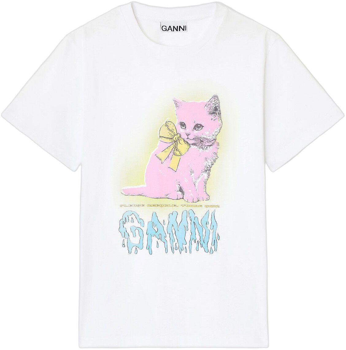 Basic Cotton Jersey Neon Kitty T-sh