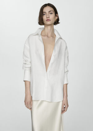 100% linen long sleeve shirt