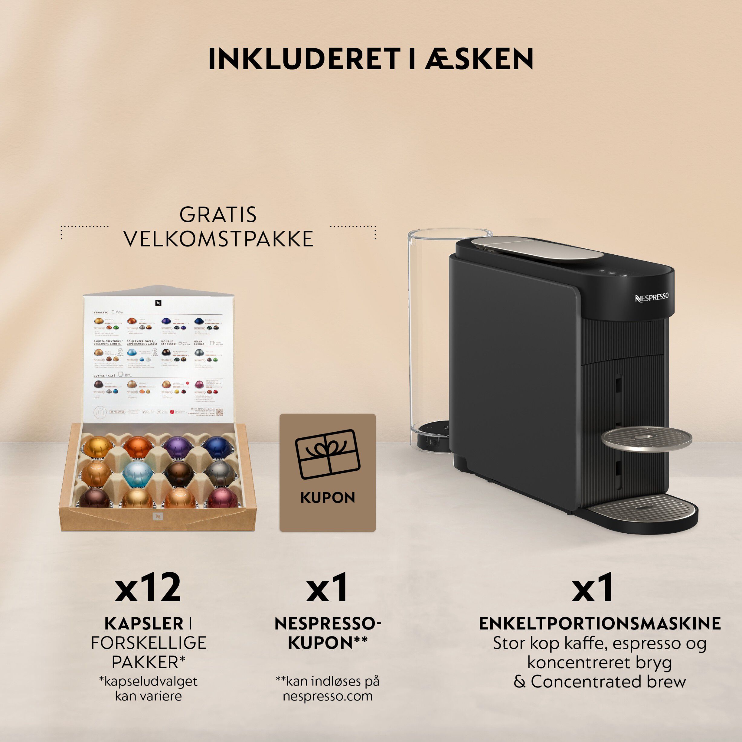 Nespresso Vertuo UP kapselmaskine (Gr&aring;)