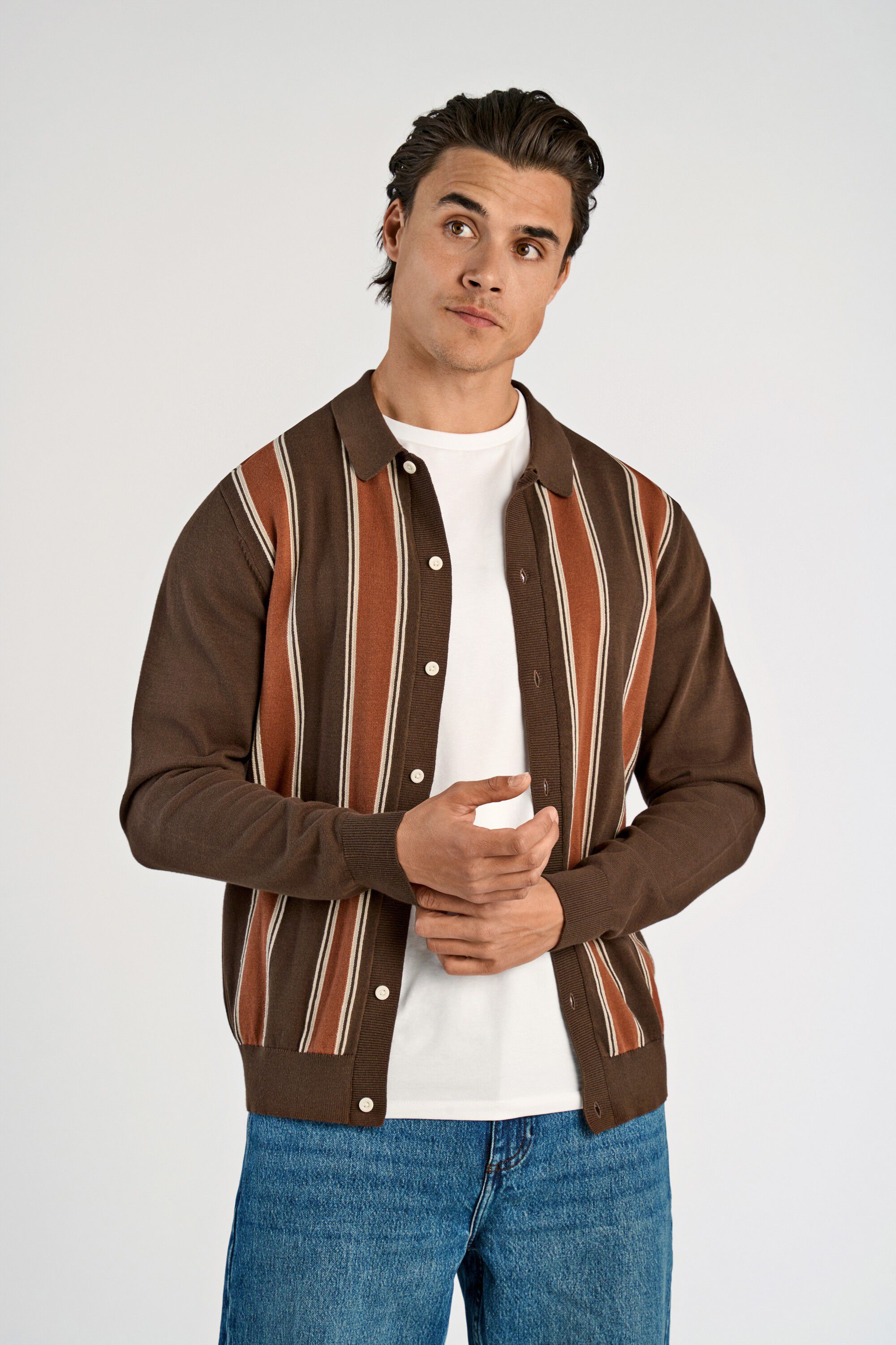 Knitted polo cardigan L/S