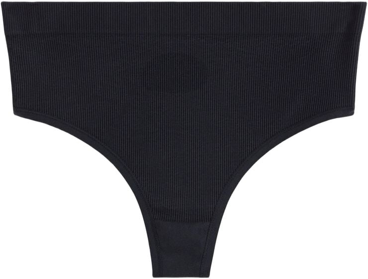 Ribbet g-streng uden sømme med høj talje