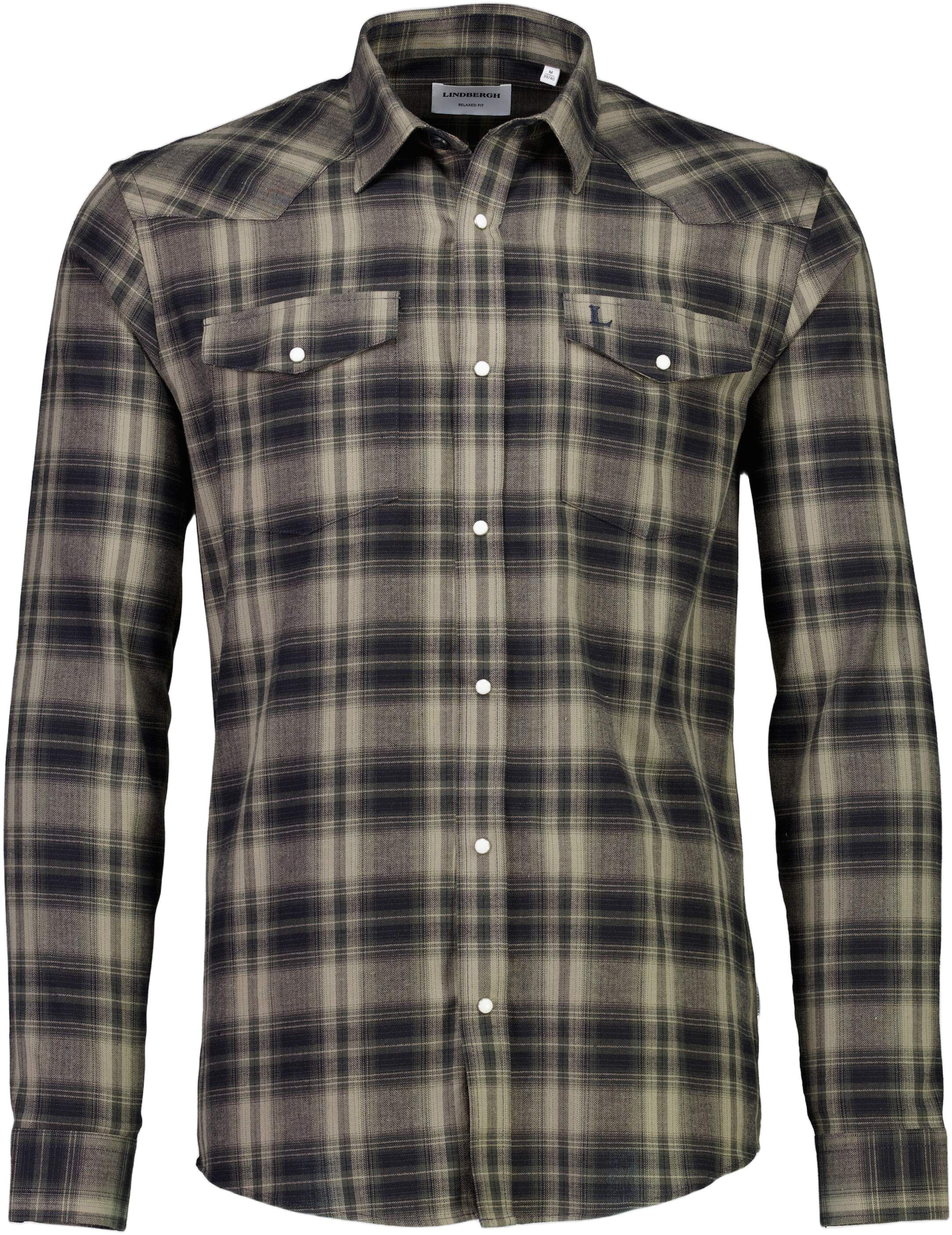 Herringbone checked shirt L/S