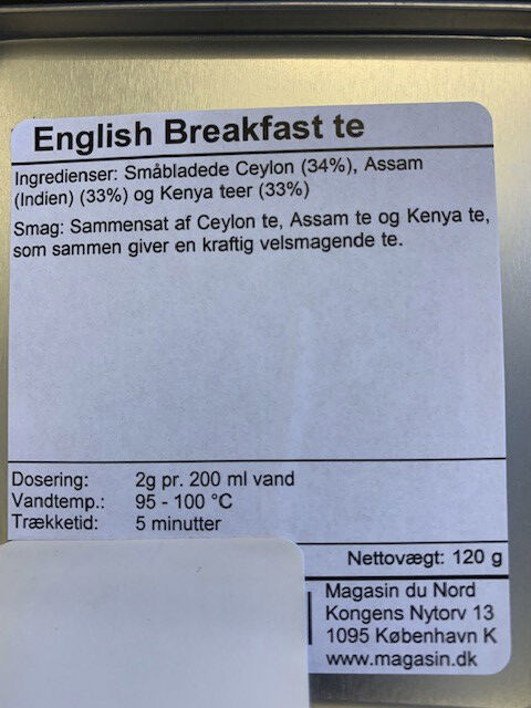 Magasin English Breakfast te 120g