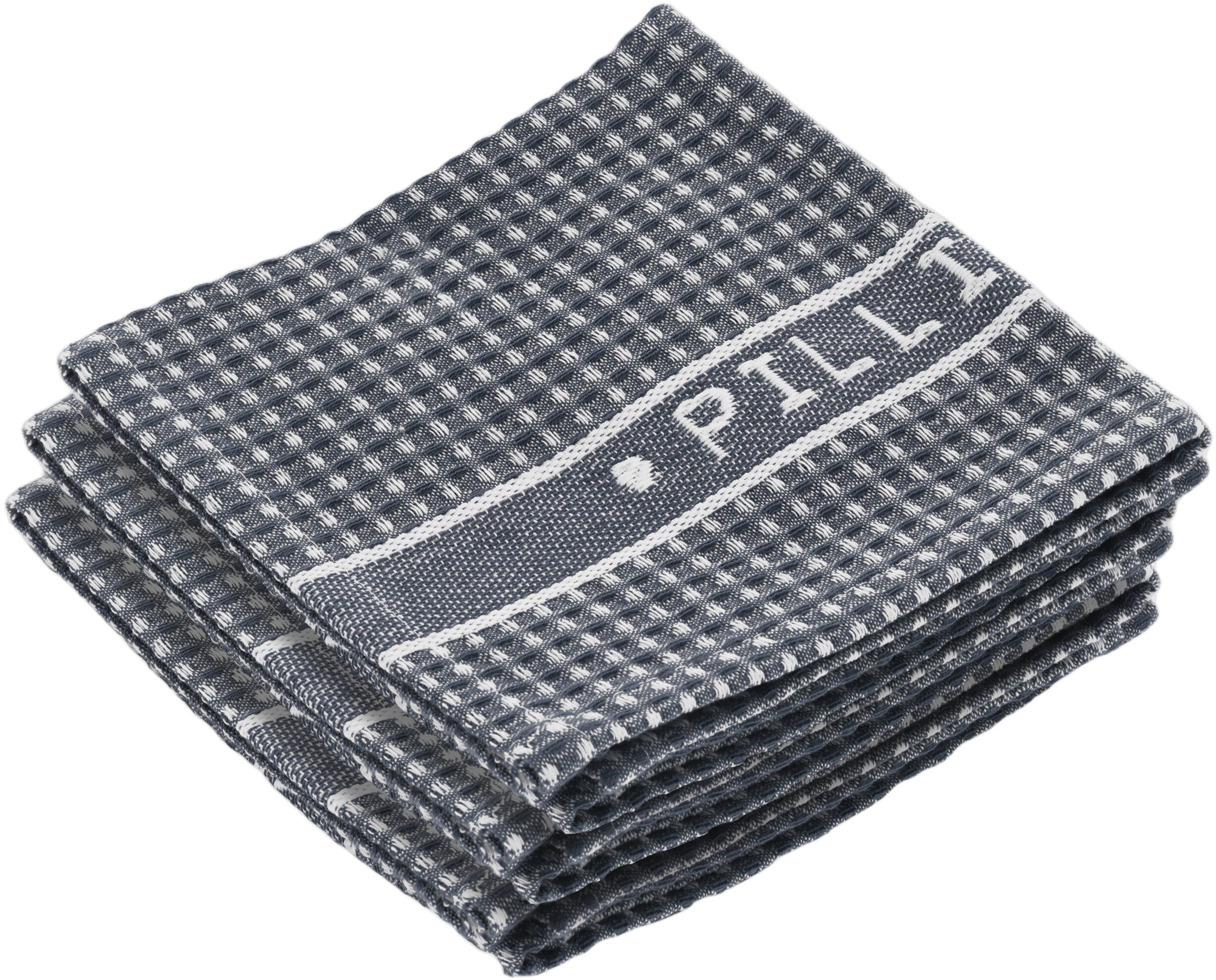 Karklude Pillivuyt 32 x 32 cm 3 stk. Bl&aring;/Hvid 100 % &oslash;kologis