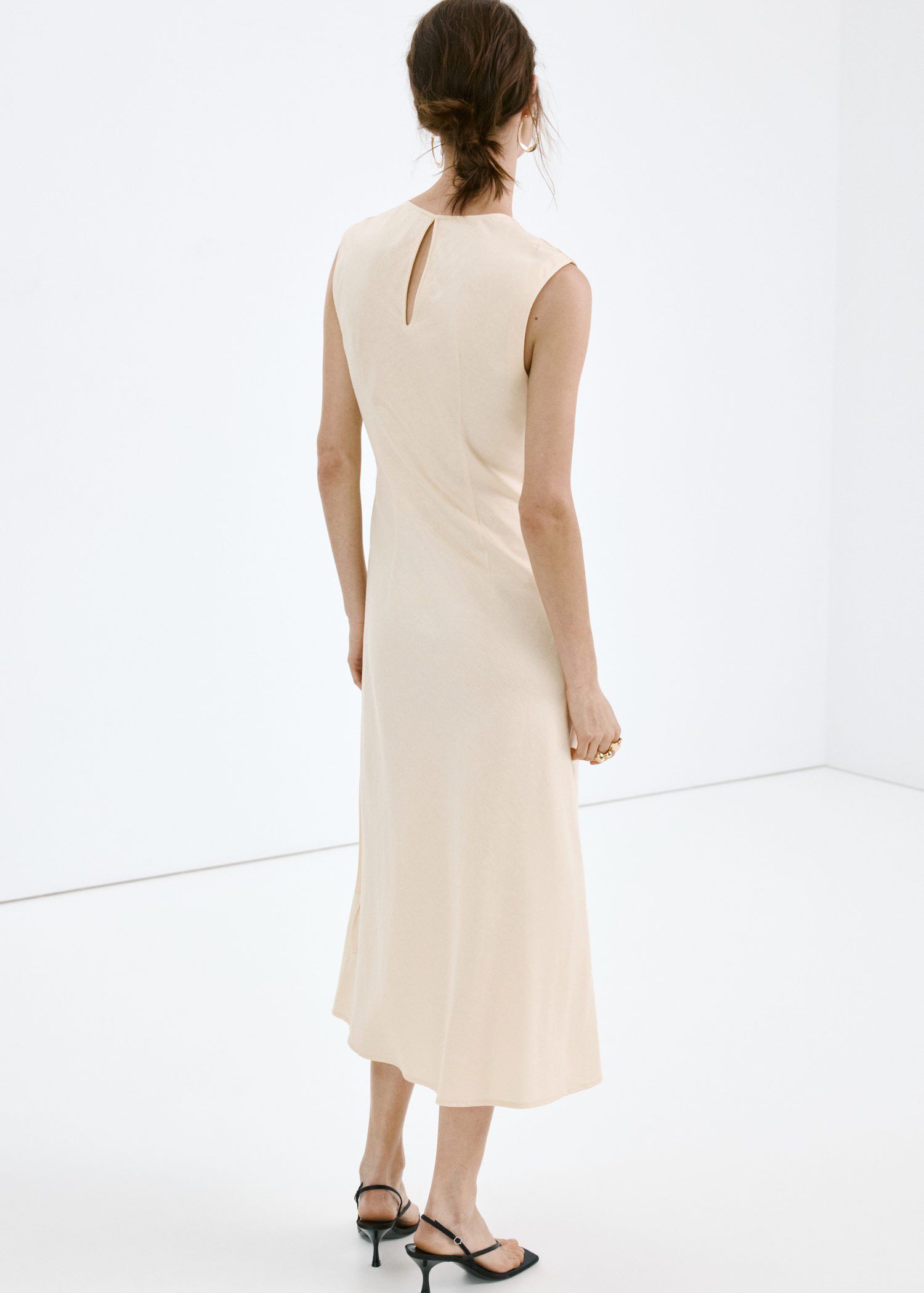 Wrap midi-dress with knot