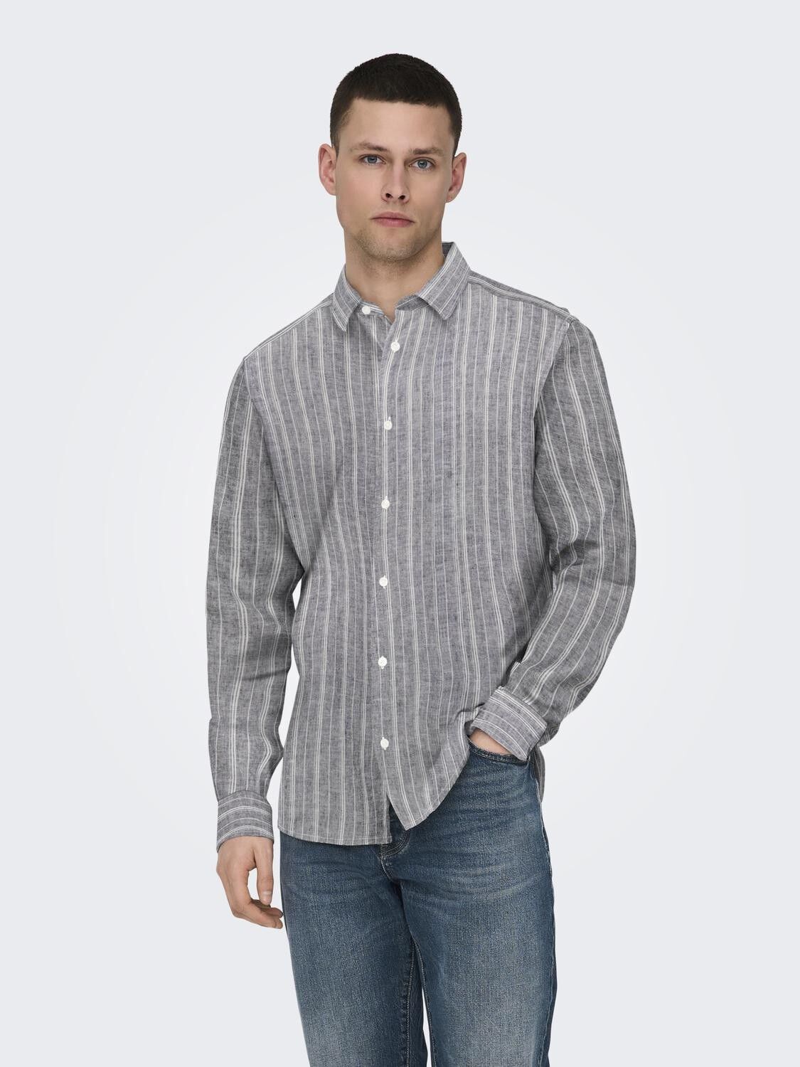 ONSCAIDEN LIFE LS STR LINENBLEND660