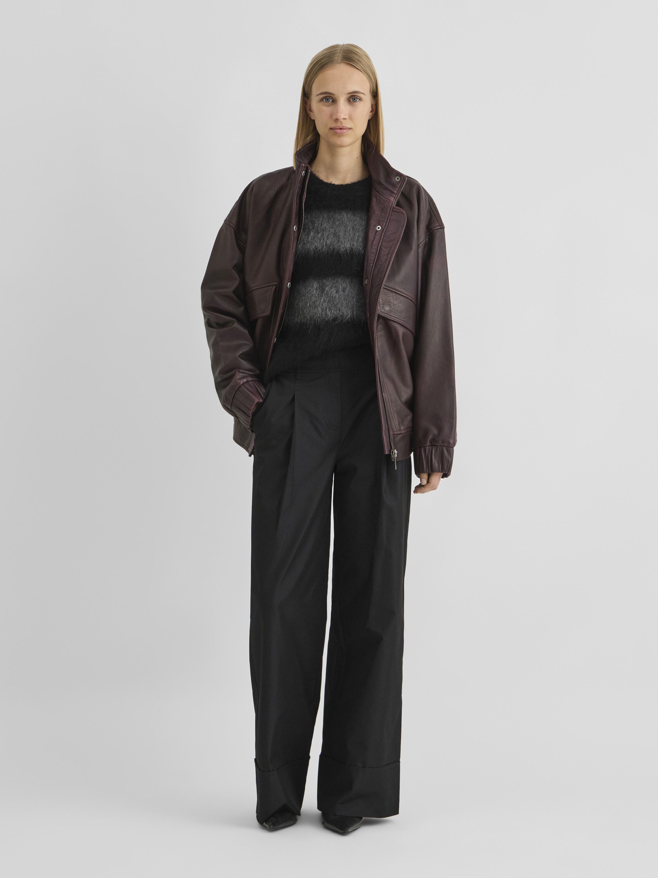 Rousimone L/S Oversized Leather Jacket/1