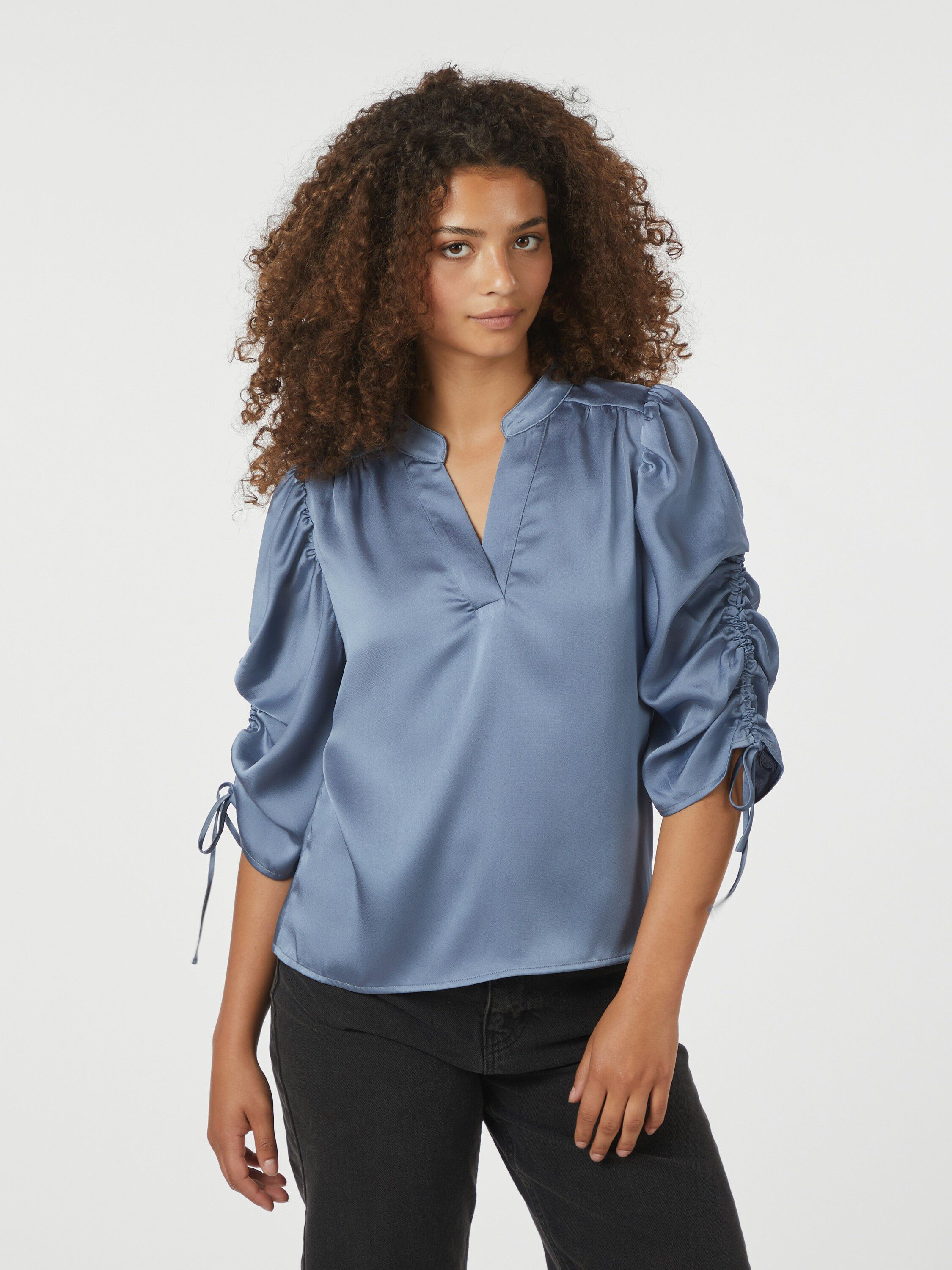 Alvira Drapy Satin Blouse