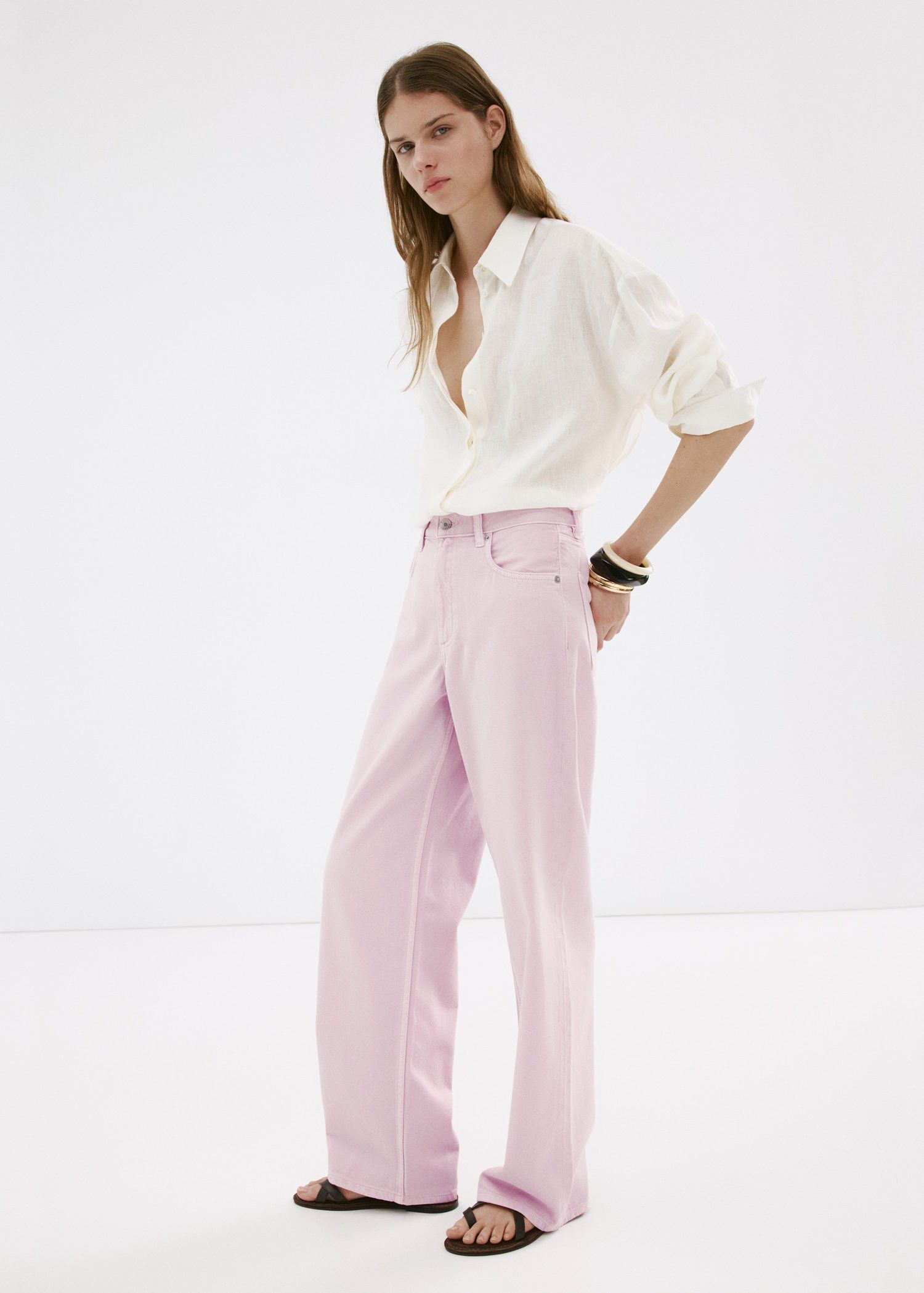 Mid-rise straight jeans