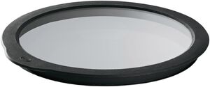 Glaslåg 16 cm Klar/Sort Glas/Silikone