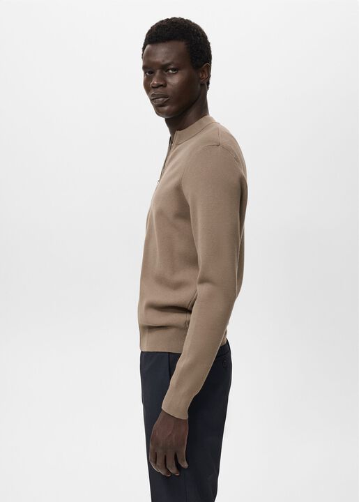 Zipped knit cardigan
