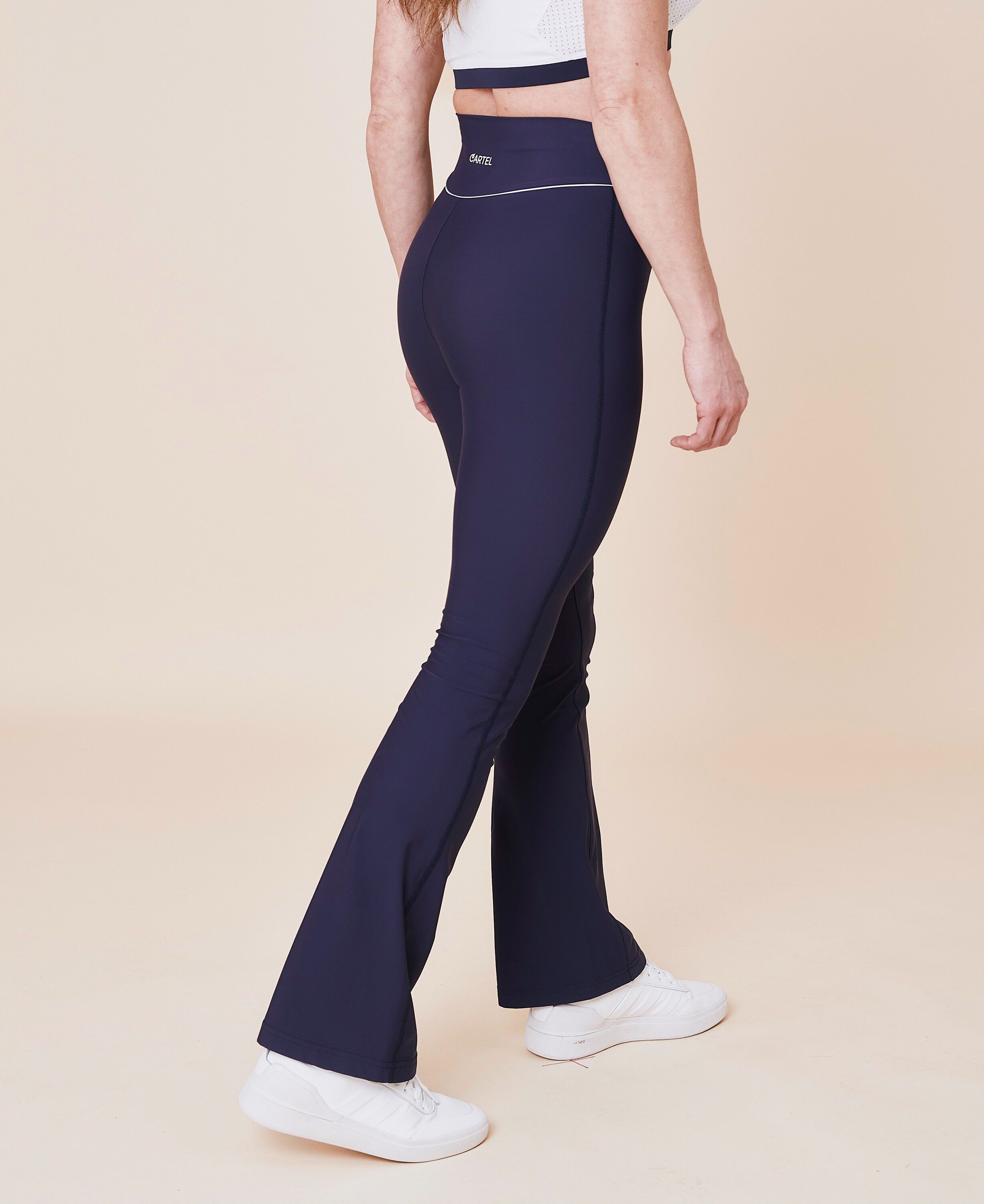 Peak high-waist flared brushed leggings - Ocean