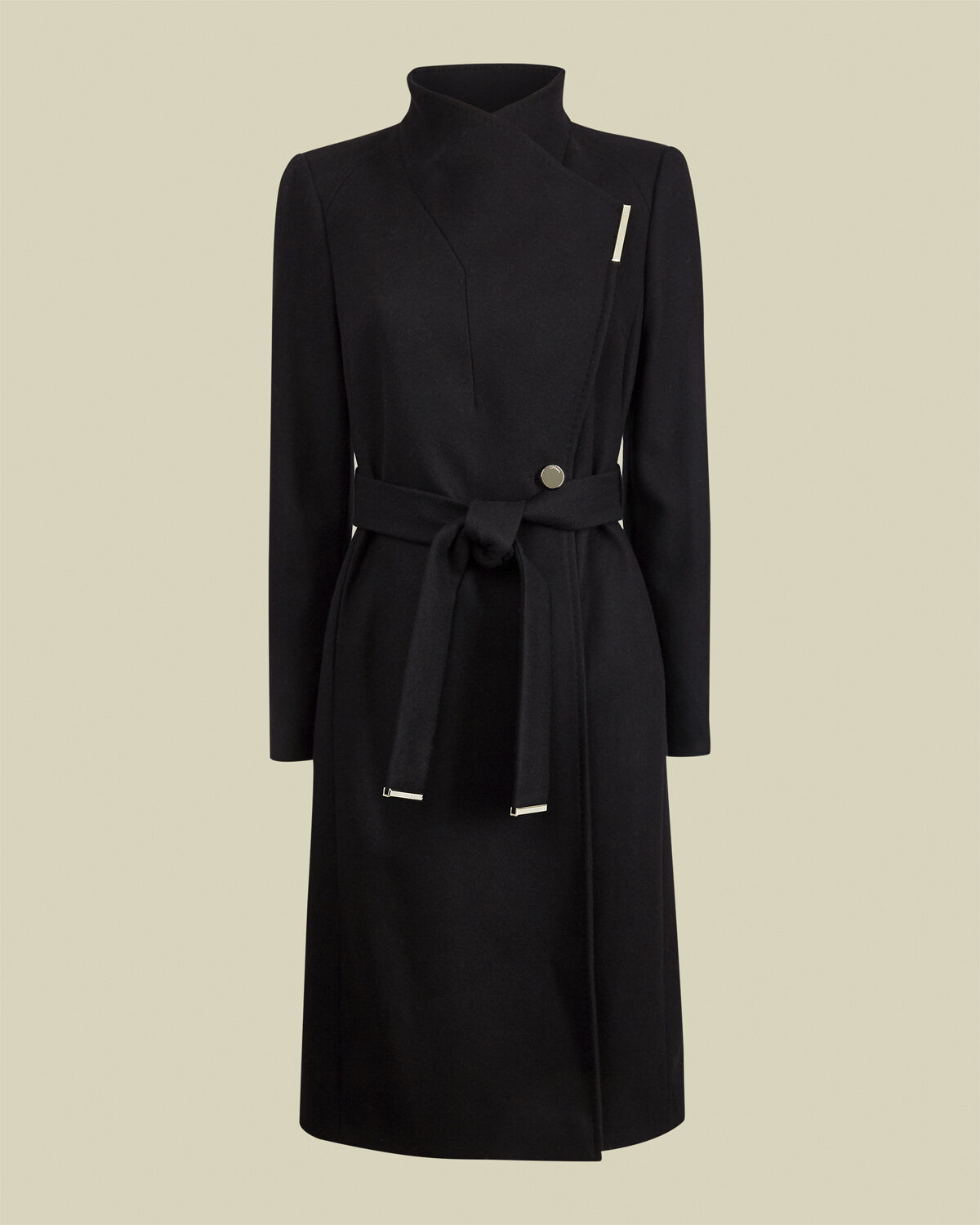 ROSE Midi Wool Wrap Coat With Shoul