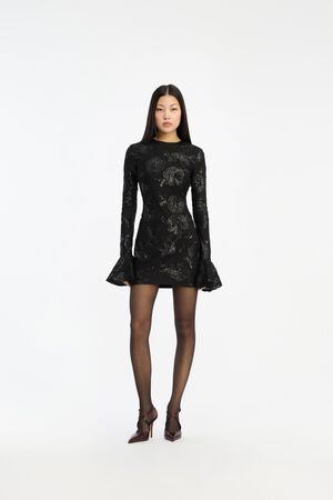 SEQUINS LS MINI DRESS