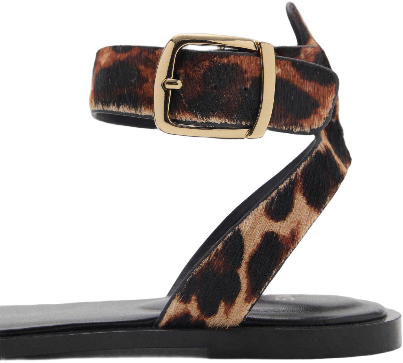 Animal print leather sandals