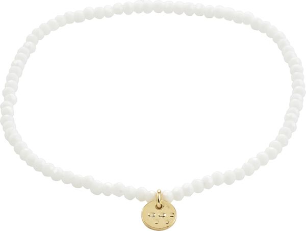 INDIE bracelet white, gold-plated