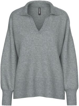 PCMALOU LS POLO KNIT NOOS BC