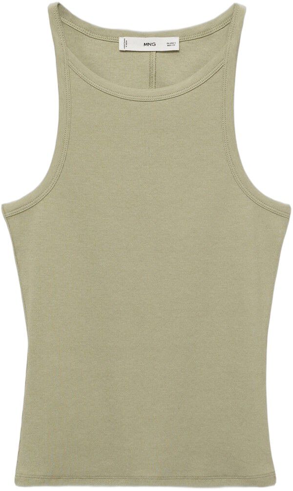 Ribbed cotton-blend top