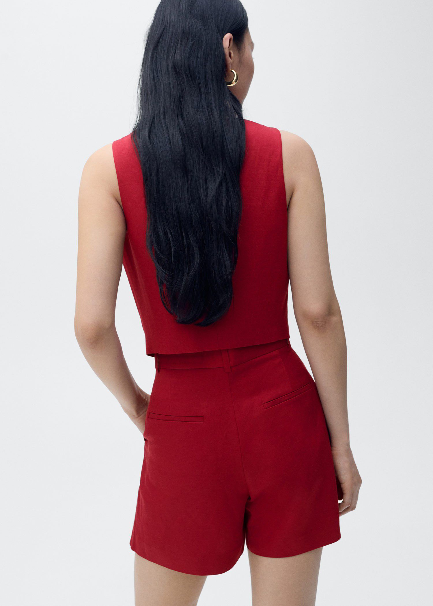 Linen-blend suit waistcoat