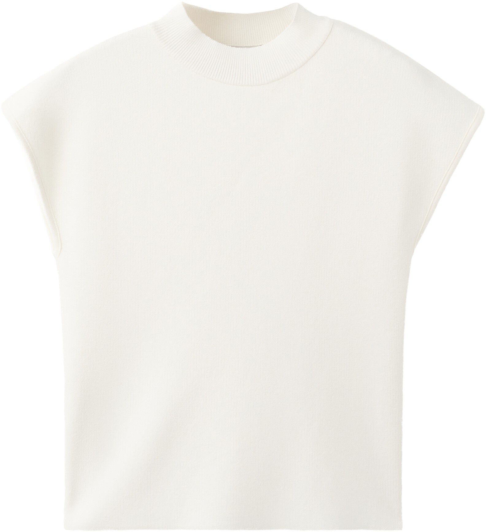 Short-sleeve funnel neck jumper