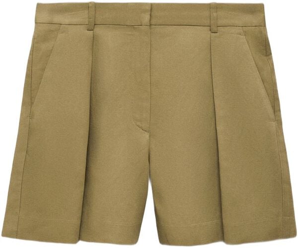 Linen-blend suit bermuda shorts