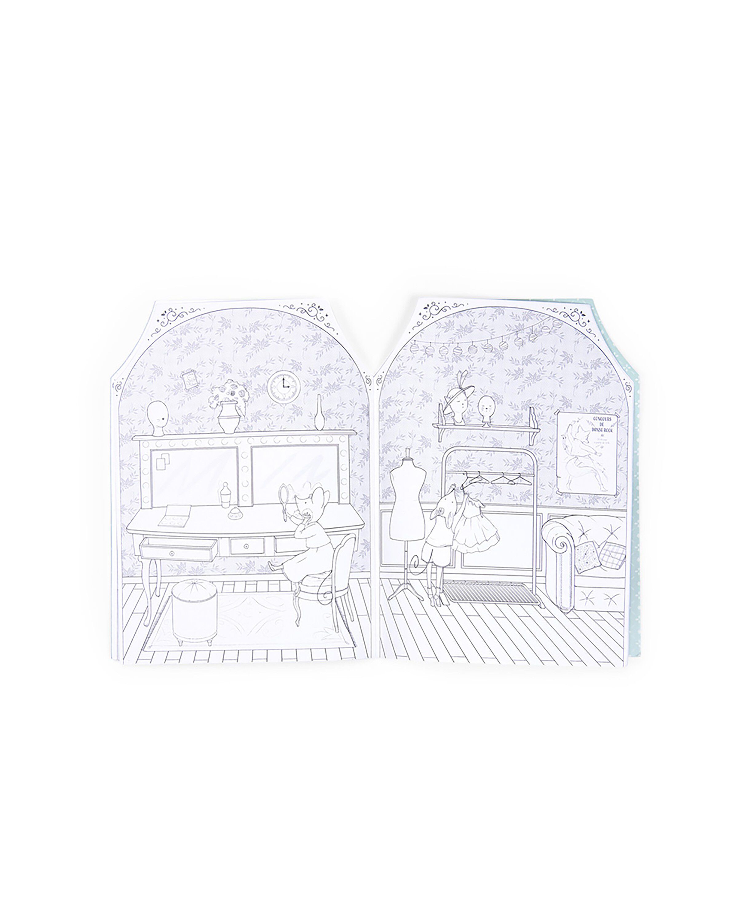 Moulin Roty - Malebog med 170 klisterm&aelig;rker - Den lille dans