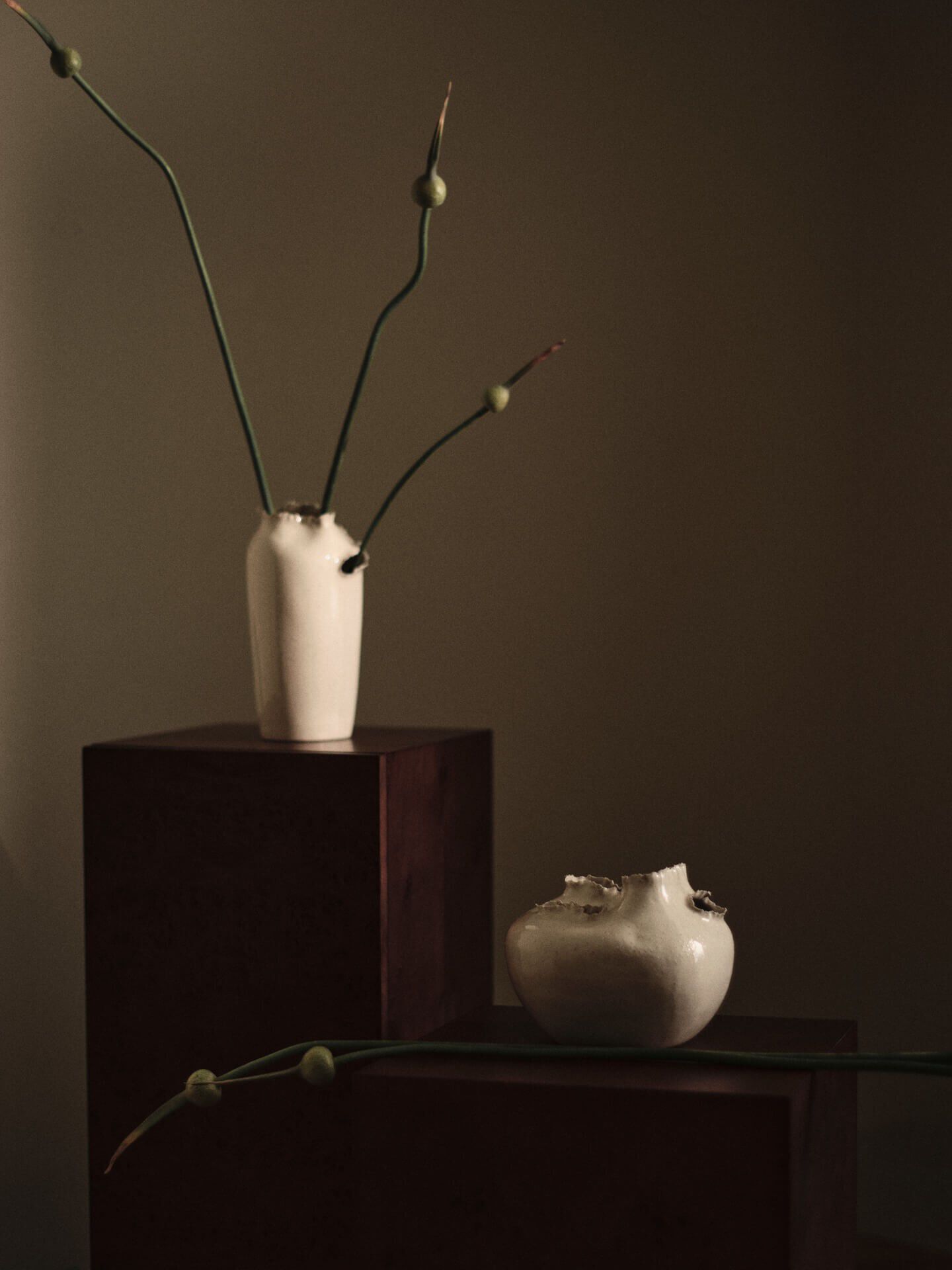 Tereo Round Vase - H18 - Off-white