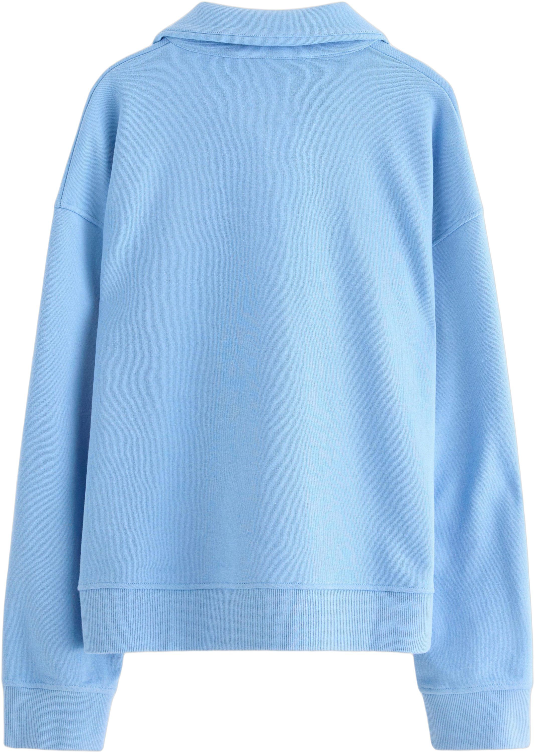 Mjuk sweatshirt med half zip och av