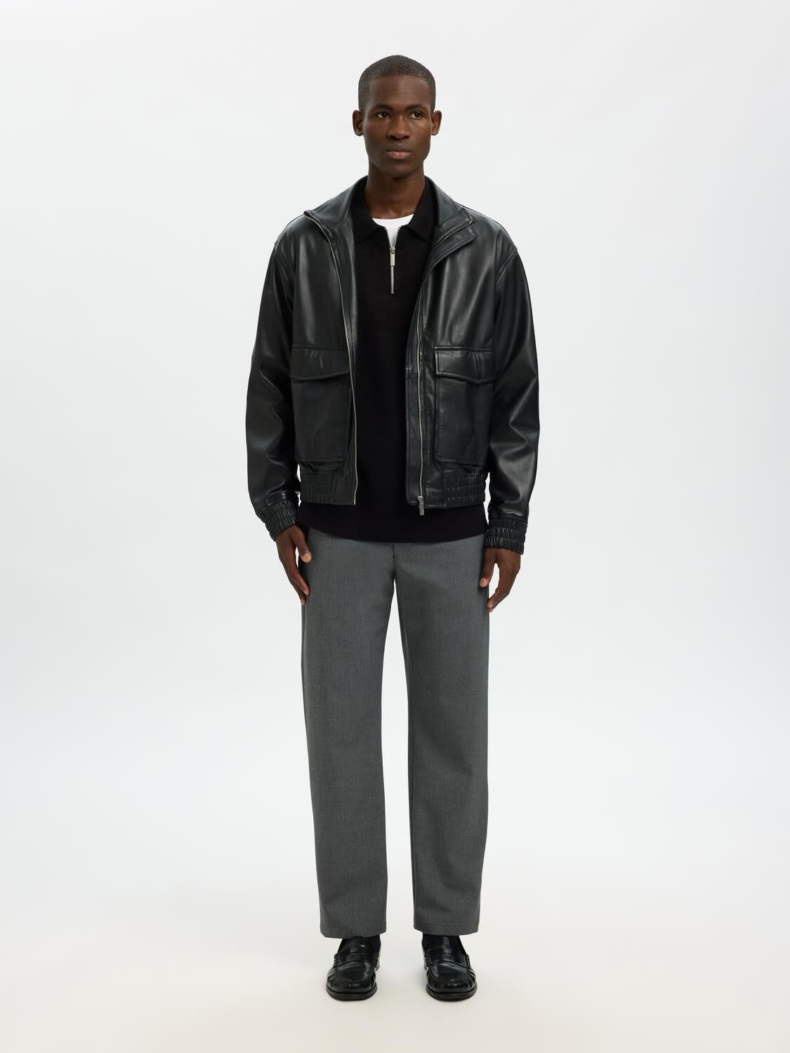 SLHTELLER FN RELAXED HALF ZIP POLO