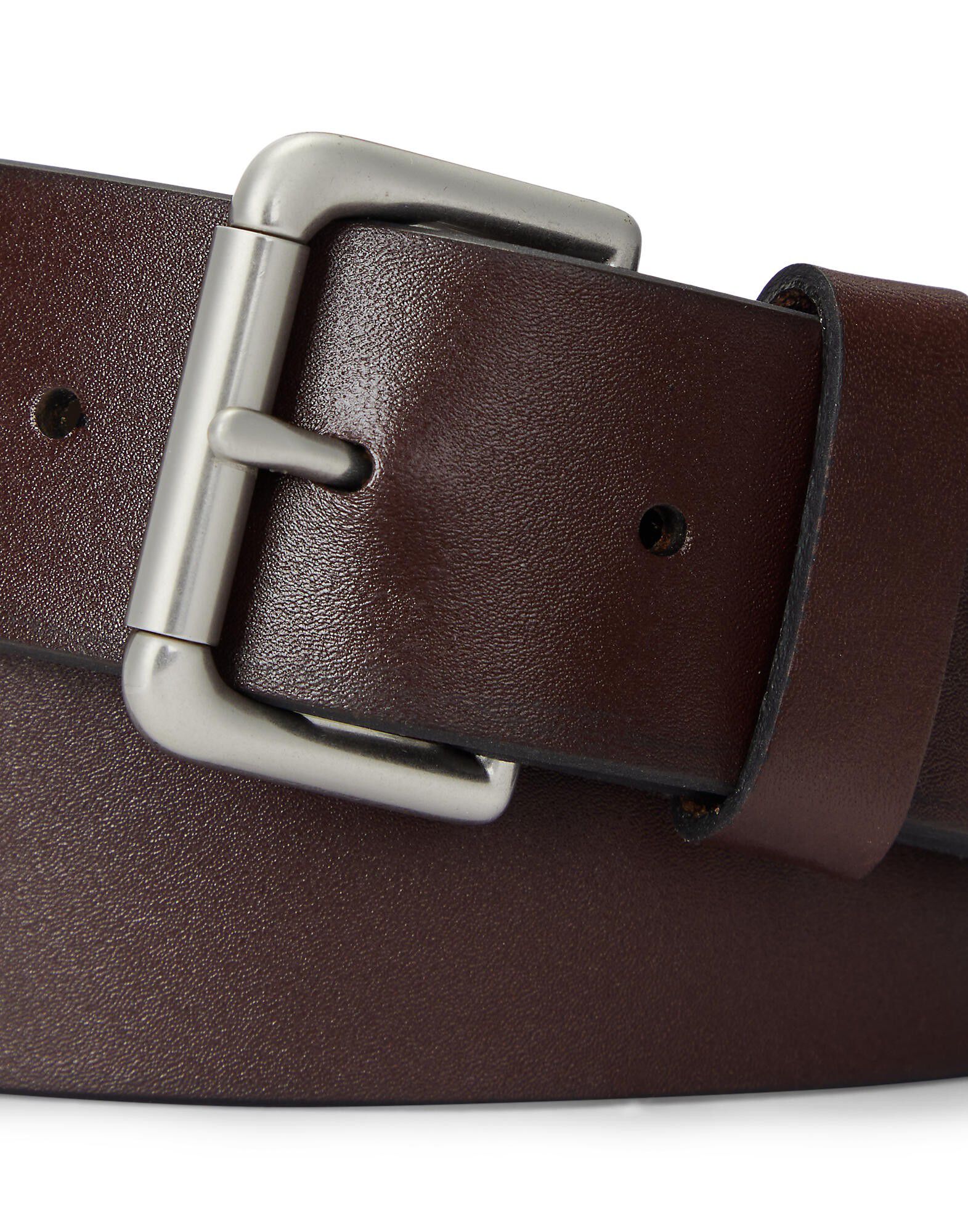 Leather Roller-Buckle Belt