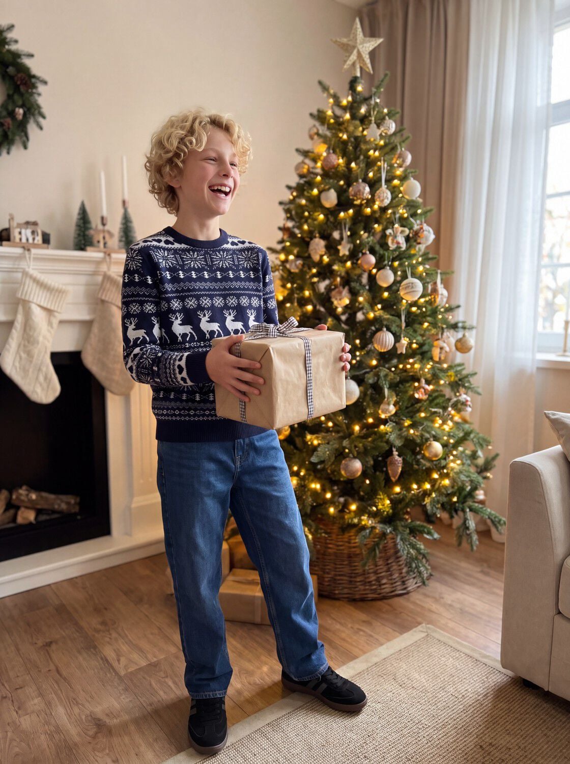 Jjxmas Santa Knit Crew Neck Jnr