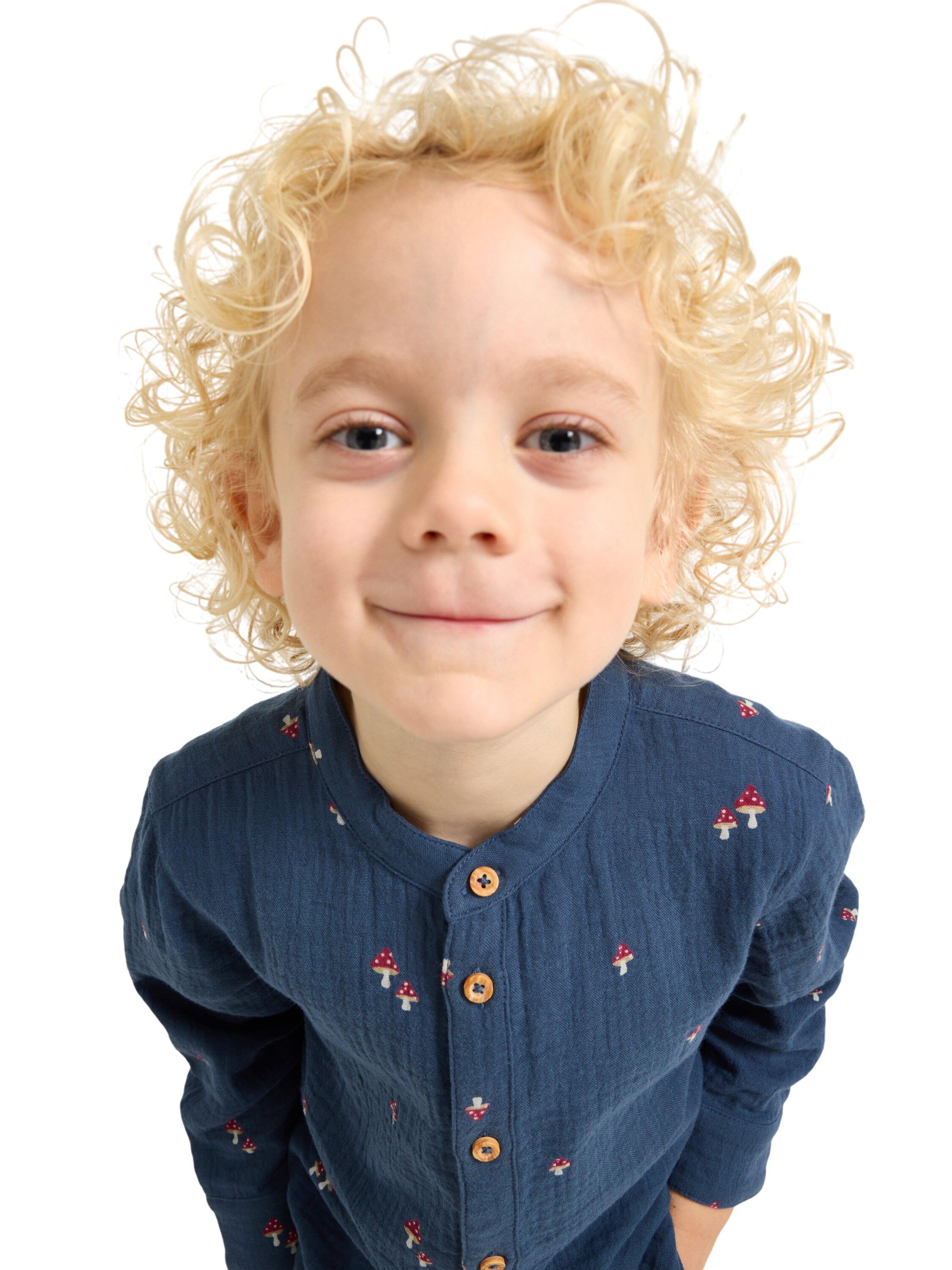 Langermet skjorte i vevd bomull med