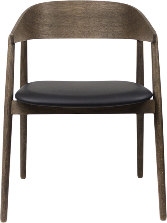 AC2 armchair, Smoked oak, Leather Black