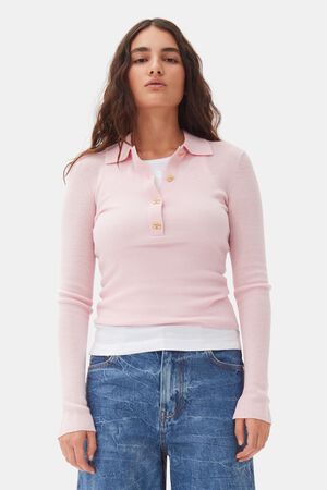 Mini Ribbed Merino Polo